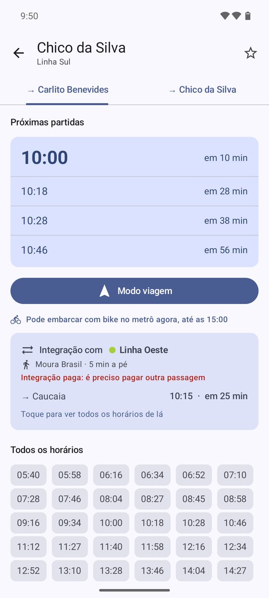 Horários de uma estação